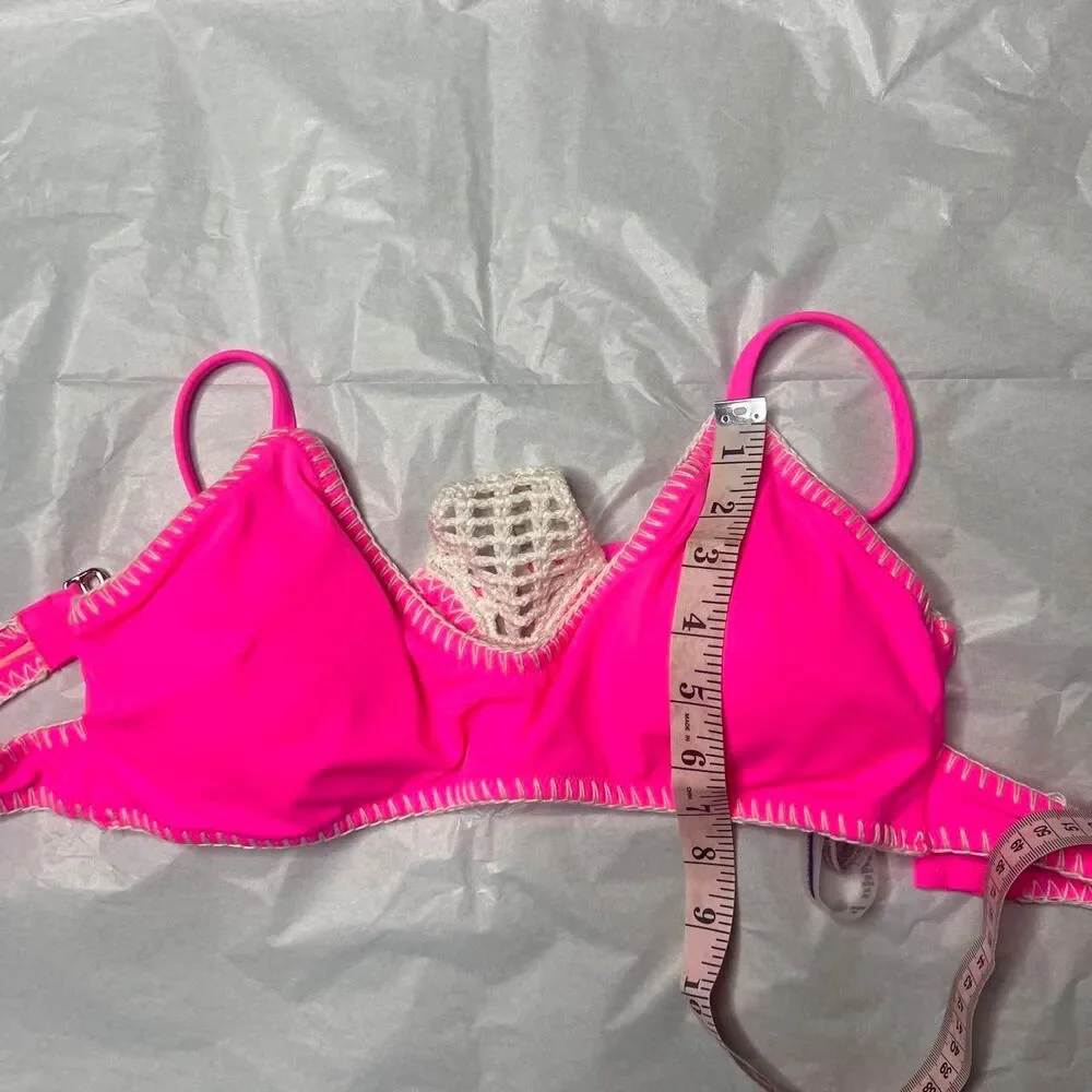 Victoria’s Secret Swim Crochet Razorback Pink Bikini Top